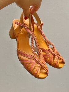 Sandália Luana 35 - Cor Pelica Laranja - Salto 4cm SPR