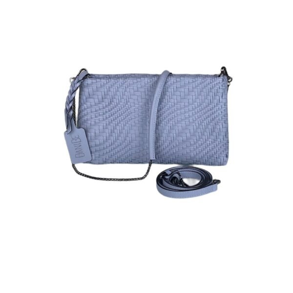 Bolsa Básica M Tresse Bali - Cor Azul Nuvem - Couro