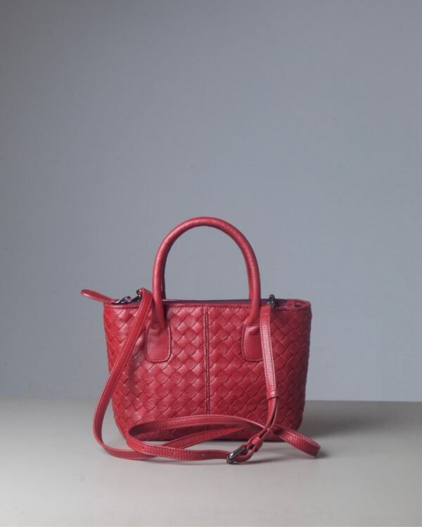 Bolsa Terni Tresse P - Cor Cereja - Couro