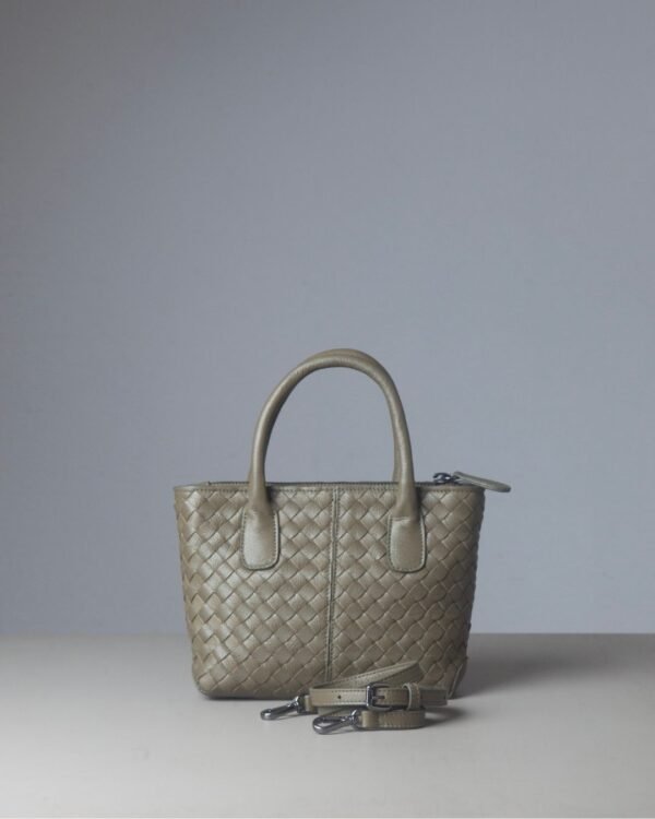 Bolsa Terni Tresse P - Cor Verde Militar - Couro