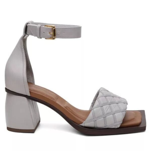 Sandália Julia 37 - Cor Cinza Ardósia Estonado - Salto 6cm - Imagem 4
