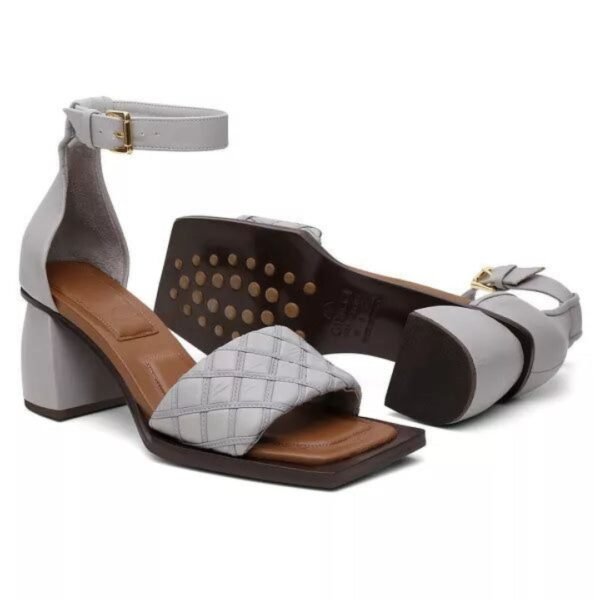 Sandália Julia 37 - Cor Cinza Ardósia Estonado - Salto 6cm - Imagem 2