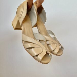 Sapato Pietra 37 - Pelica Bege Manteiga - Salto 5cm