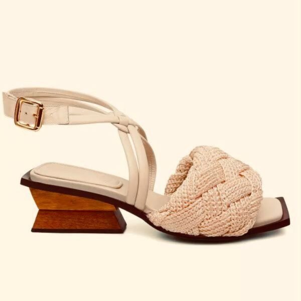 Sandália Diva 35 - Cor Bege Pérola - Salto 5cm - Imagem 4