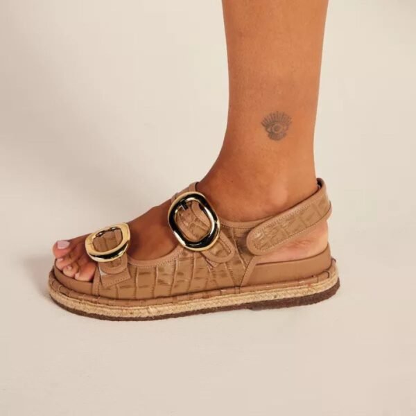 Papete Heloisa 38 - Cor Bambu Croco - Salto 3cm - Imagem 7