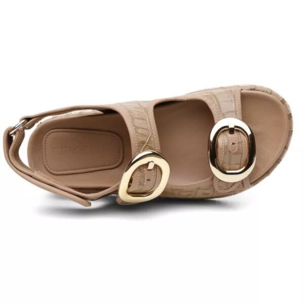 Papete Heloisa 38 - Cor Bambu Croco - Salto 3cm - Imagem 6