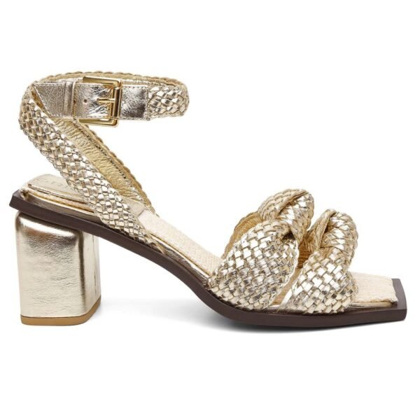 Sandália Marinella 35 - Cor Ouro Light - Salto 6cm - Imagem 3