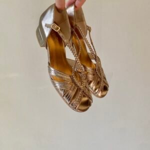 Sapatilha Luana 38 - Cor Prata Velha - Salto 2,5cm