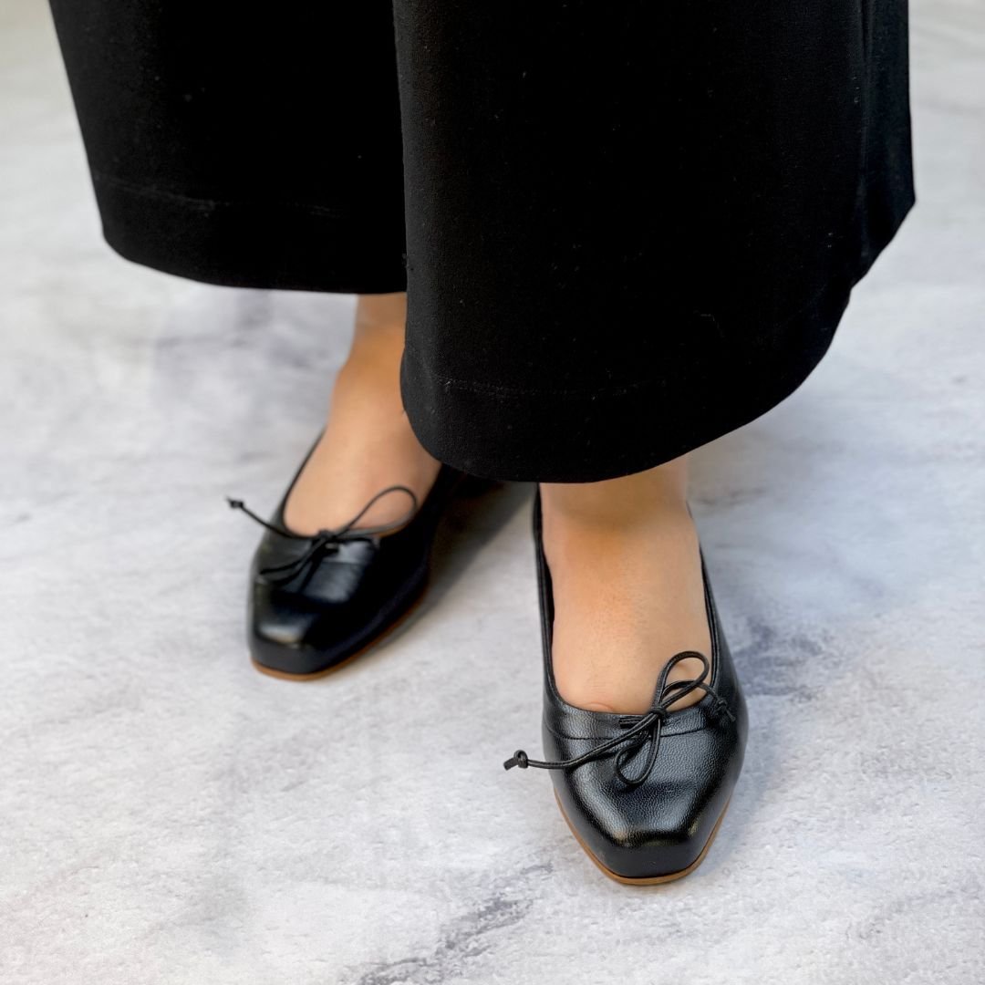 Sapatilha Bailarina Botafogo 39 - Bico Quadrado - Cor Preta - Salto 2,5cm SP - Imagem 3