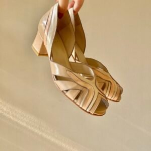 Sapato Borboleta 38 - Pelica Bege Natural - Salto 4cm SPR