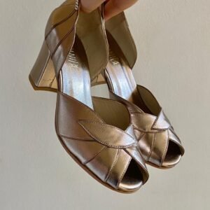 Sapato Folha 33 - Pelica Prata Velha - Salto 6cm SPR