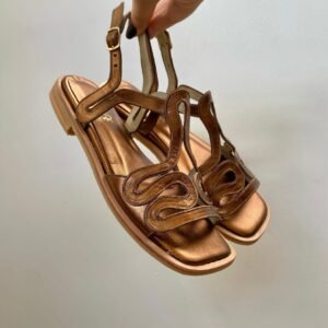 Rasteira Ondas 38 - Cor Bronze - Salto 2,5cm