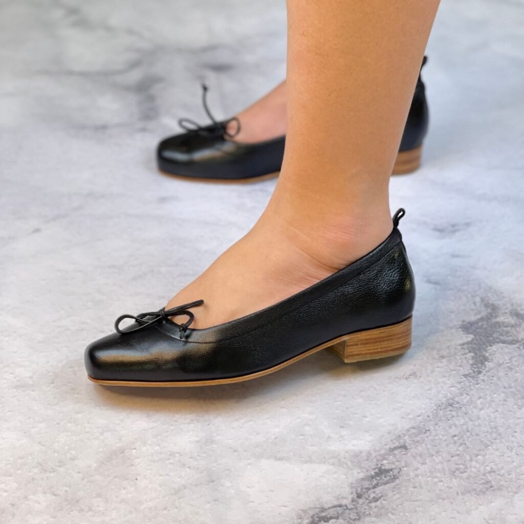 Sapatilha Bailarina Botafogo 34 - Bico Quadrado - Cor Preta - Salto 2,5cm